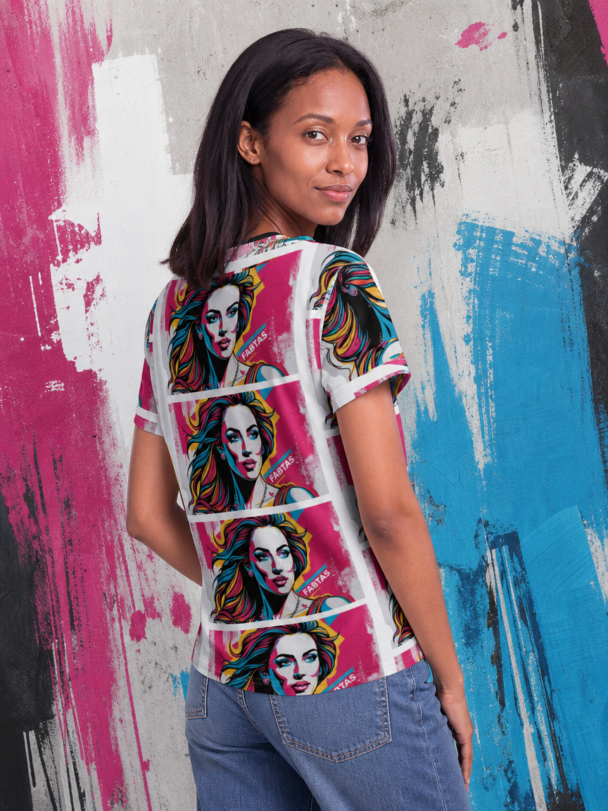 FABTAS Pop Art Women’s cotton crew neck t-shirt