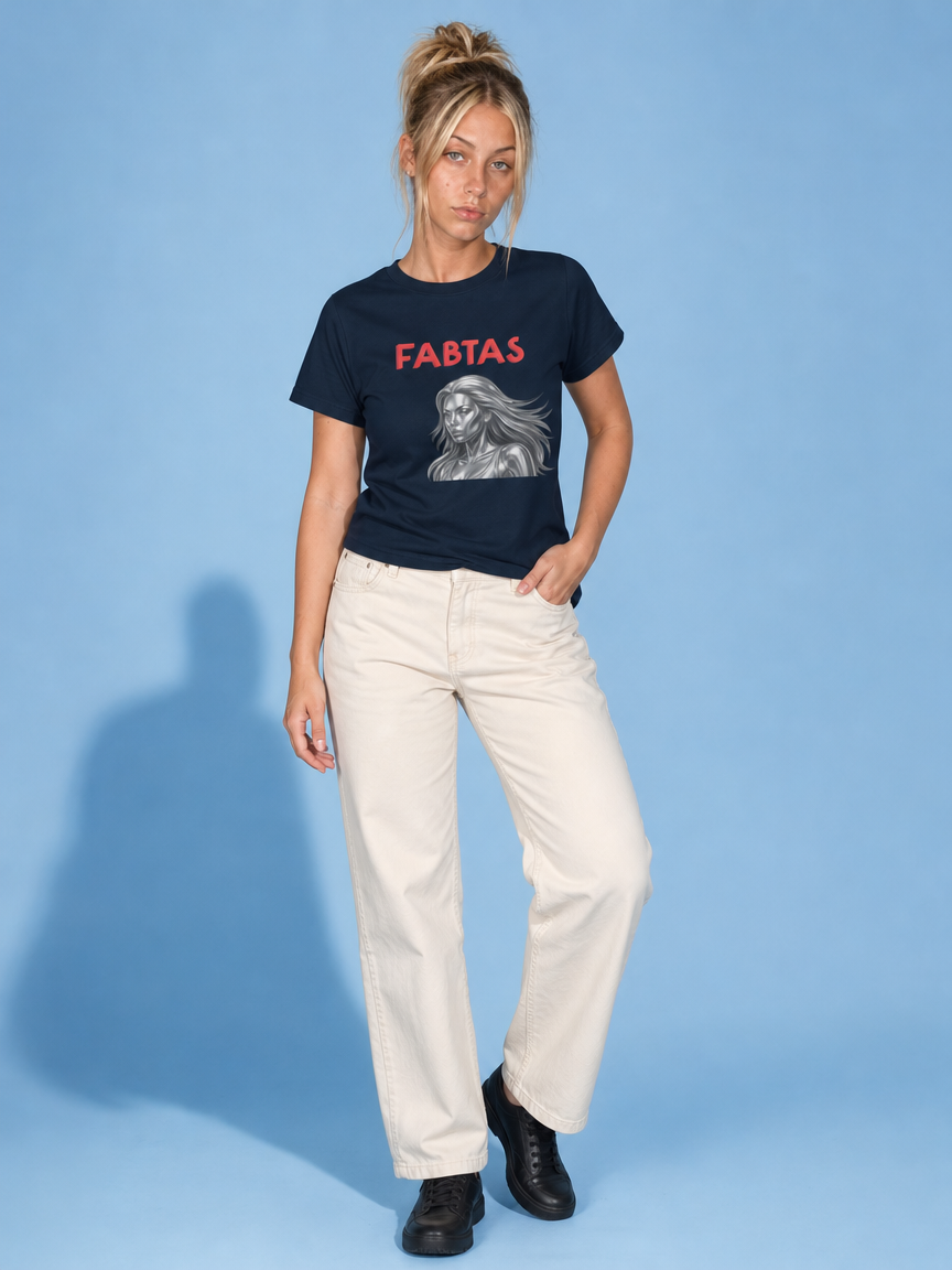 FABTAS Ice Goddess Women's organic ribbed neck Premium T-Shirt