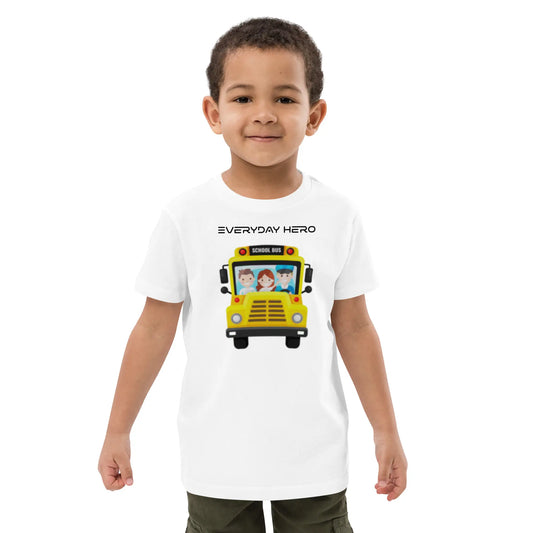 FABTAS School Bus Organic cotton kids t-shirt White