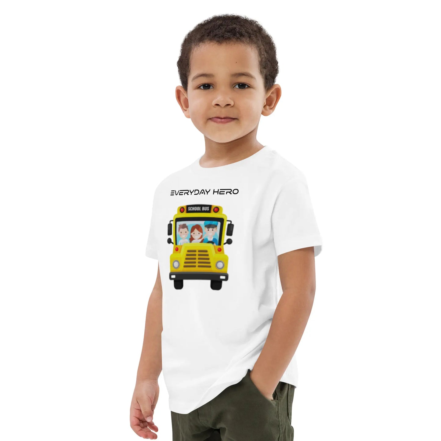 FABTAS School Bus Organic cotton kids t-shirt White