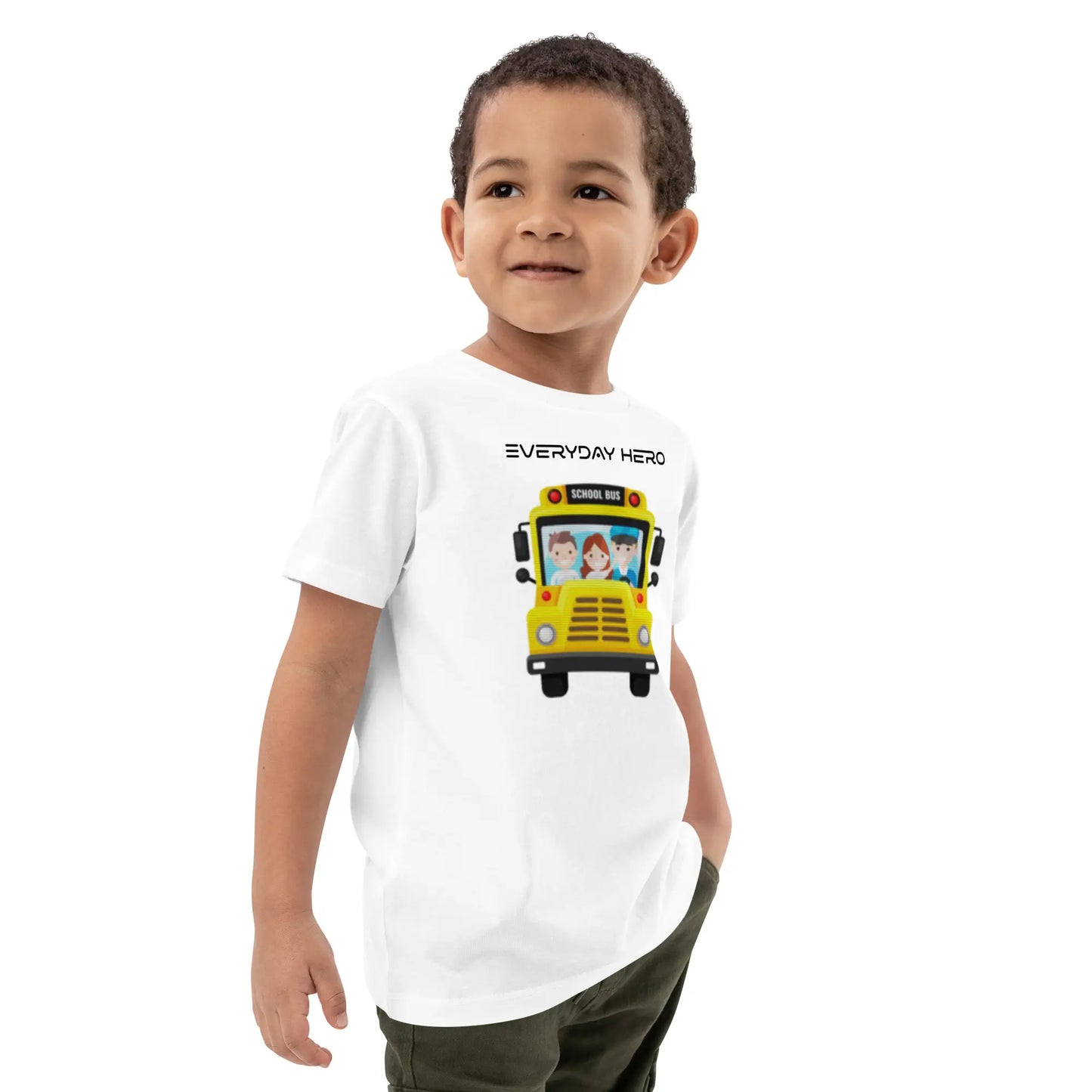 FABTAS School Bus Organic cotton kids t-shirt White