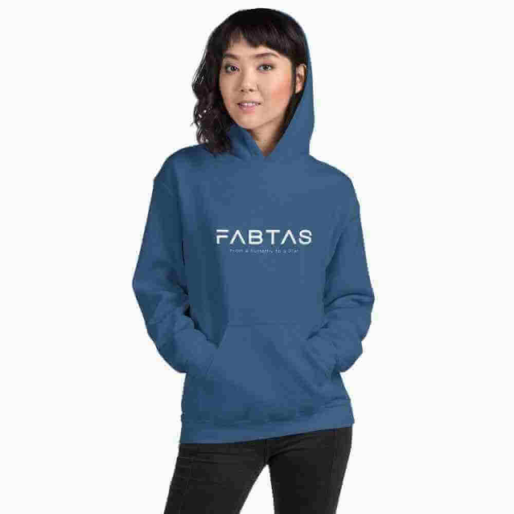 FABTAS Heavy-Blend Women Hoodie Indigo-Blue