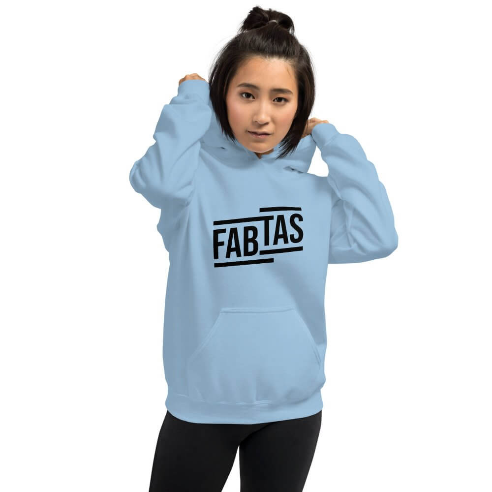 FABTAS Heavy-Blend Women Hoodie Light-Blue