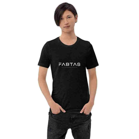 FABTAS Minimalist White logo Men Short-Sleeve T-Shirt black heather