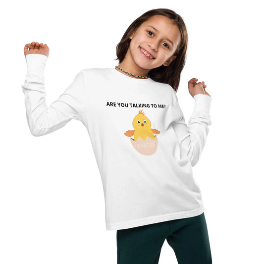 FABTAS Are you talking to me? youth-long-sleeve tee White